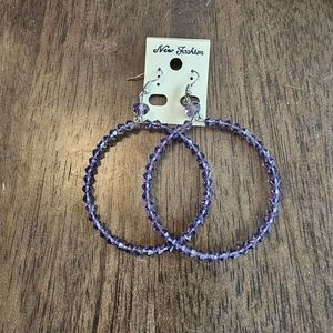 NWT purple hoop earrings